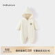 babylove寶寶夾棉連體衣冬季連帽哈衣棉服棉襖加棉刺繡保暖外出服