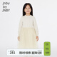 jnby by JNBY江南布衣童裝長(cháng)袖A型圓領(lǐng)綿羊毛衫連衣裙網(wǎng)紗拼接春女童1P1G12260 058/綠灰白 120 cm