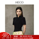 HECO【融古今】新中式上衣女夏季新款盤(pán)扣醋酸針織水滴領(lǐng)修身T恤 黑色 M