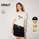 ONLY2026春季新款百搭印花圓領(lǐng)顯瘦腰側捏褶短袖T恤女|126101013 A43奶油白色 XL