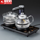 正揚自動(dòng)上水燒水壺泡茶電茶壺智能電茶爐整套功夫茶具套裝家用可嵌入 自動(dòng)上水(三合一)電熱爐-玻璃-黑