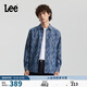 Lee舒適版翻領(lǐng)小Logo徽標提花男長(cháng)袖牛仔襯衫 深藍色 2XL