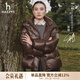 哈吉斯（HAZZYS）女裝 冬季【宋佳明星同款】鵝絨連帽羽絨服女ASFSU0CDU44 棕色BW M (160/84A 38)