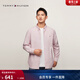Tommy Hilfiger秋冬男女純棉重磅牛津紡商務(wù)休閑海邊條紋情侶長(cháng)袖襯衫外套 紅白條紋0EV L （推薦：150-165斤）