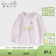戴維貝拉（DAVE＆BELLA）春裝新款純棉女童t恤甜美小女孩上衣中大童打底衫兒童衣服 夢(mèng)幻紫【現貨】 110 cm（建議身高100-110cm）
