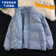 YOOOURTHING兩面穿棉服男女秋冬季保暖加厚加絨棉衣潮流面包服棉襖外套男裝 藍(lán)色 XL (建議115-140斤)