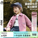 ASK JUNIOR童裝兒童外套春裝小童翻領(lǐng)長(cháng)袖襯衫男童做舊復古上衣 粉色 100