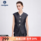 Navigare意大利小帆船牛仔馬甲女士25夏季新品時(shí)尚修身上衣V領(lǐng)無(wú)袖背心女 海軍藍 XL