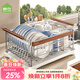 帥仕廚房碗盤(pán)置物架臺面多功能304不銹鋼實(shí)木碗筷餐具收納架瀝水碗架 中古色【加厚304】 帶把手+筷筒