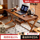 MUU實(shí)木復古小戶(hù)型一字板書(shū)桌電腦桌家用學(xué)習工作臺北歐日式辦公