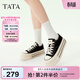 他她（TATA）經(jīng)典厚底帆布鞋女鞋子休閑板鞋小白鞋春新款WP801AM5 黑色 36
