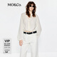 MO&Co.襯衣2025夏新品桑蠶絲條紋肌理扭結短款清透襯衫