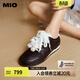 MIO米奧蕾絲德訓鞋2026春季新款薄底珍珠單鞋運動(dòng)鞋芭蕾皮鞋女鞋 黑色 38 (240mm)