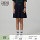 Teenie Weenie小熊女裝秋季學(xué)院通勤甜美少女感百褶半身短裙A字裙 藏青色 L (170)