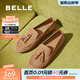 百麗（Belle）復古絨面樂(lè )福鞋女商場(chǎng)同款羊皮通勤便士樂(lè )福3A9C3CA5 棕色 38 (240mm)