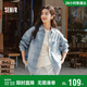 森馬（Semir）森柔|牛仔襯衫女春中長(cháng)款oversize落肩長(cháng)袖衣服襯衣103125105002