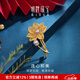 明牌珠寶生日禮物足金黃金花絲荷花珍珠胸針工藝品擺件女AFC0705工費950 足金 約5.91克