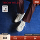 THOM WILLS小白鞋男冬季軟底休閑板鞋增高平底鞋一腳蹬男士皮鞋 白色G872 41 /7.5碼