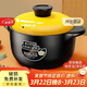 佩爾森黃蓋陶瓷養生砂鍋煲 5L 燉煲湯煲家用燃氣灶耐高溫不開(kāi)裂