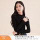 香影【抗起球科技針織衫】2025新款木耳邊半高領(lǐng)針織打底衫女秋冬 黑色 木耳邊領(lǐng) N844008 M