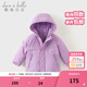 戴維貝拉（DAVE＆BELLA）加厚保暖連帽女童棉服男童棉衣外套兒童冬裝幼兒小童冬天外出棉襖 極光紫DB16285-A 110 cm（建議身高100-110cm）