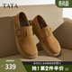 他她（TATA）復古真皮勃肯鞋男鞋英倫軟底通勤單鞋春新款OCD04AM5 棕黃 40