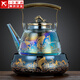 陶瓷電陶爐煮茶器黑白茶紅茶普洱專(zhuān)用蒸汽小家用玻璃茶具套裝煮茶爐泡茶壺加熱燒水壺 線(xiàn)控陶爐(雅韻魚(yú)躍龍門(mén))金銀燒+貝彩金提壺
