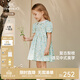 英氏（YEEHOO）女童連衣裙夏季短袖純棉碎花裙新中式女寶裙子2025新款公主裙 復古梨枝 130 cm