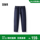 森馬（Semir）牛仔褲男冬加絨加厚寬松直筒褲2025做舊復古百搭褲子109725124105