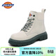 Dickies女士馬丁靴時(shí)尚百搭工裝靴高幫系帶女靴子 米白 36 