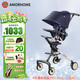 AMORHOME遛娃神器嬰兒推車(chē)兒童手推車(chē)輕便可折疊高景觀(guān)寶寶小推車(chē)溜娃神車(chē) 午夜藍【全包升級+置物包】