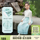 英氏（YEEHOO）兒童漢服女童馬面裙中大童裝中式國風(fēng)雪紡半身裙春裝 藍色 160