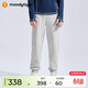 moodytiger兒童長(cháng)褲抓絨保暖25年冬季新品男童褲子透氣彈力簡(jiǎn)約女童運動(dòng)褲