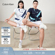 Calvin KleinJeans夏季男女情侶中性休閑ck美式大字母印花純棉短袖T恤上衣 YAF-白色 L （推薦150-170斤）