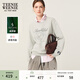 Teenie Weenie小熊女裝索羅娜毛圈萌趣學(xué)院風(fēng)落肩廓形圓領(lǐng)套頭衛衣 淺灰色 S