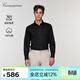 愷米切（CAMICISSIMA）【意大利品牌】男士免燙襯衫6色高級感商務(wù)休閑春夏款襯衣 黑色（修身）IBC5PC08MSD90 40