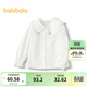 巴拉巴拉童裝女童長(cháng)袖襯衫秋裝純棉襯衣時(shí)尚木耳邊甜美大翻領(lǐng)舒適 本白10101 110