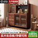 博悅瑾【包安裝】中古風(fēng)實(shí)木餐邊柜一體靠墻家用胡桃色收納儲物柜茶水柜 120*40*128cm胡桃色【實(shí)木生態(tài)板-電力軌道】