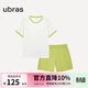 ubras純色舒適柔軟水果全棉家居服睡衣女短袖長(cháng)褲短褲套裝情侶款軟棉棉 【短袖短褲】女款-奶糖白色 XL