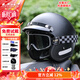LS2復古巡航頭盔摩托車(chē)頭盔夏季男女半盔機車(chē)美式摩托頭盔of599 啞黑【送復古四件套】 XL (建議57-58頭圍）