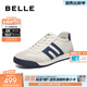 百麗（Belle）張凌赫同款新款系列小輕甘德訓阿甘鞋男休閑鞋8RG01BM5 白/灰/藍-單里（高幫款） 44