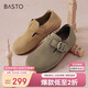 百思圖24秋商場(chǎng)同款通勤勃肯鞋平跟女單鞋BG196CM4 杏色 38
