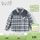 戴維貝拉（DAVE＆BELLA）純棉兒童襯衫春裝新款男童格子襯衣中大童長(cháng)袖外套小男孩上衣 藍白格【現貨】 140 cm（建議身高130-140cm）