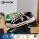 FILA FUSION斐樂(lè )鞋子女帆布鞋情侶款一腳蹬半拖休閑鞋板鞋輕便帆布鞋男女 黑/奶白-BG 經(jīng)典情侶同款 36.5