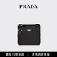 PRADA/普拉達【禮物】Re-Nylon和Saffiano牛皮革單肩包 黑色-新版