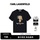 Karl Lagerfeld純棉釘珠短袖t恤男上衣簡(jiǎn)約休閑夏季老佛爺男裝 黑色 L