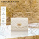 CHARLES&KEITH菱格鏈條手提斜挎包小方包包女包生日禮物CK2-50701608 Cream奶白色 S