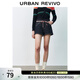 UR春季新款女裝時(shí)尚休閑撞色系帶牛仔短褲UYU850043 靛藍 (偏短) 27