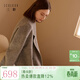 三彩【阿爾巴卡】2025冬季新款雙面呢大衣長(cháng)款綿羊毛外套M 花灰色 M 160/84A