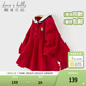 戴維貝拉（DAVE＆BELLA）純棉兒童連衣裙學(xué)院風(fēng)女童公主裙春季新款女寶寶童裙小童裙子 紅色【現貨】 130 cm（建議身高120-130cm）